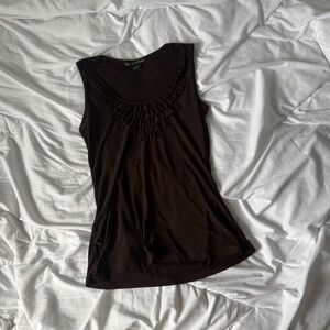 suzie in the city vintage y2k 2000s brown ruffle tank top medium